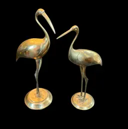 Brass Crane Pair
