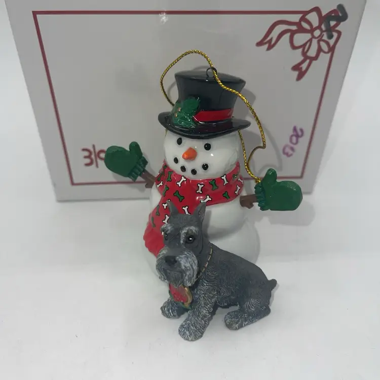 Danbury Mint Mini Schnauzer Dog 2013 Annual Ornament "Frosty Friend" Collectible