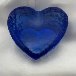 Fire & Light Cobalt Blue Heart Paperweight Recycled Glass