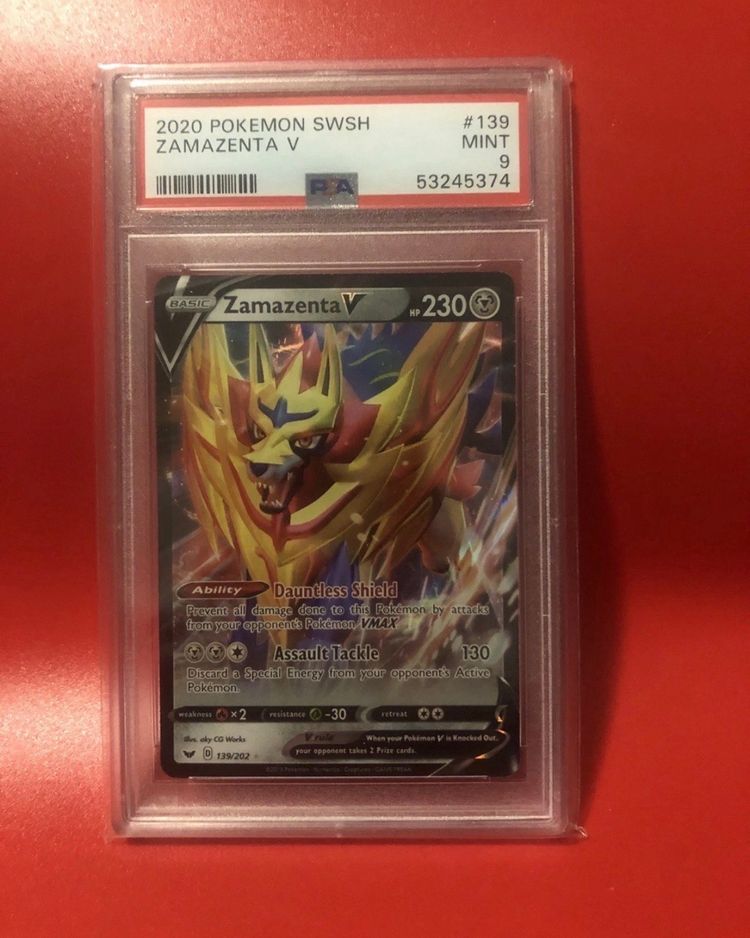 2020 Pokemon Sword & Shield 139 Zamazenta V PSA 9 Mint