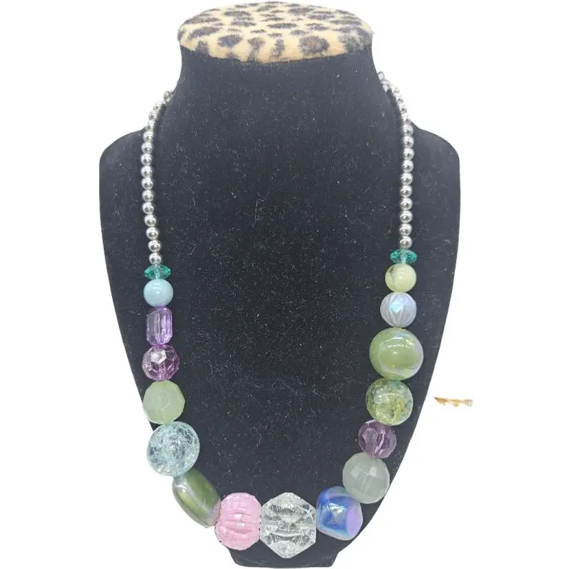 Colorful Pastel Beaded Statement Necklace