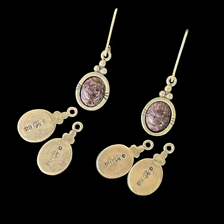 Carolyn Pollack Sterling Silver Interchangeable Earrings, Carolyn Pollack 925 Earrings with Stone, Colorful Stone Sterling Earrings, 3-in-1 Earrings, Vintage Carolyn Pollack Jewelry, Fine Jewelry, Designer Earrings, Vintage Sterling Silver Earrings, Vintage Designer Jewelry