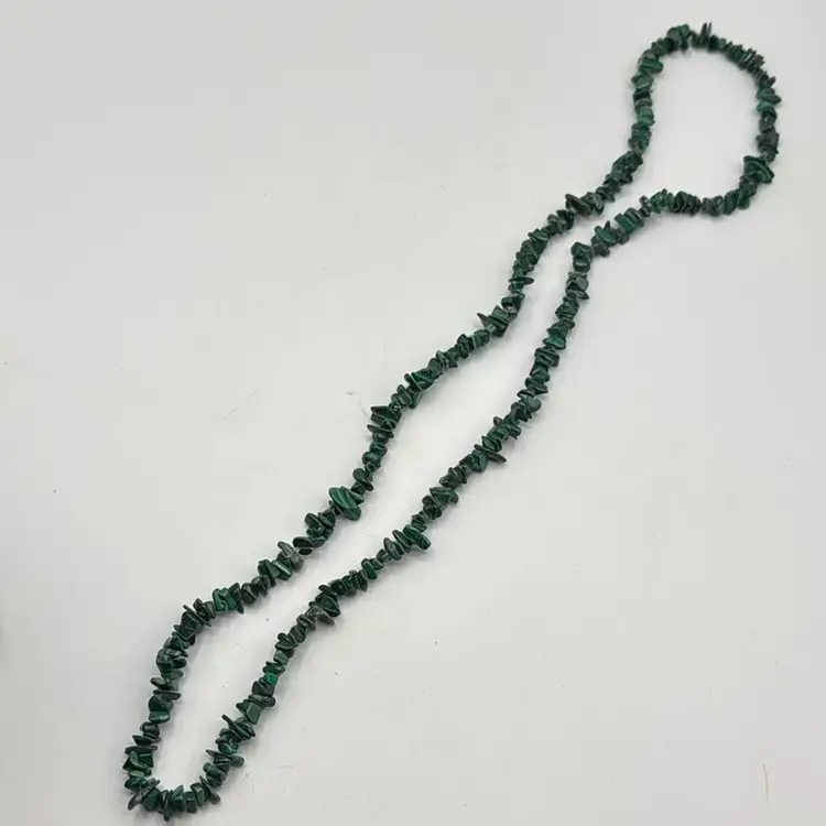 Malachite Chip Necklace Larger Chunks  18”