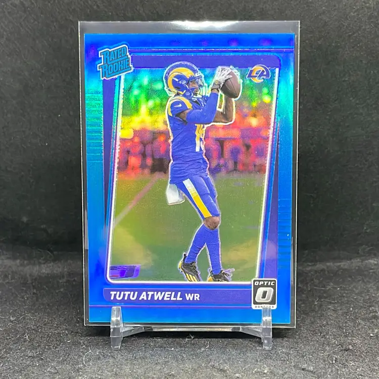 Tutu Atwell Donruss Optic Rated Rookie BLUE Parallel /299 Los Angeles Rams
