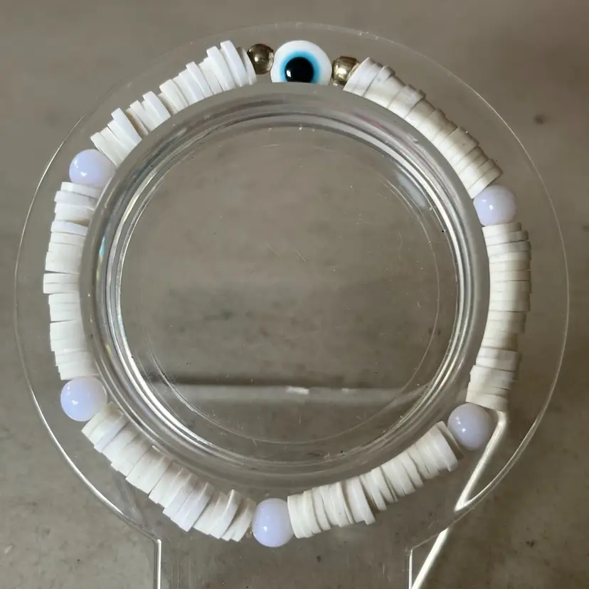 White Evil Eye Bracelet