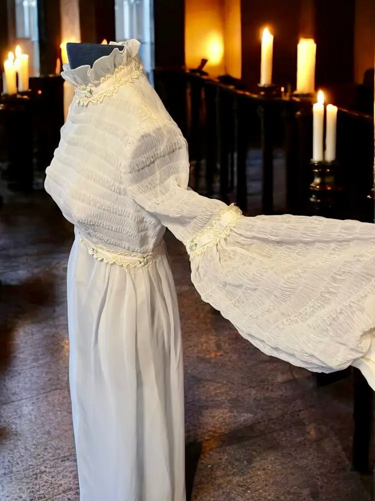 Vintage 60’s Boho Juliette Sleeve Prom Wedding Dress