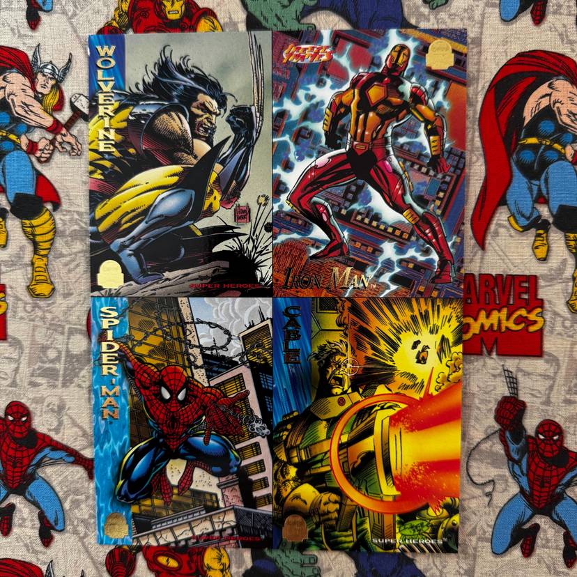 Marvel Cards Universe 1994 Uncut Promo Card Sheet Wolverine SpiderMan