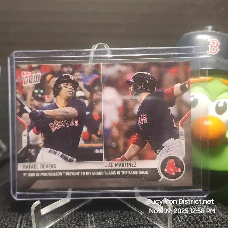 2021 Topps Now #975 - Rafael Devers JD Martinez Boston Red Sox PR722