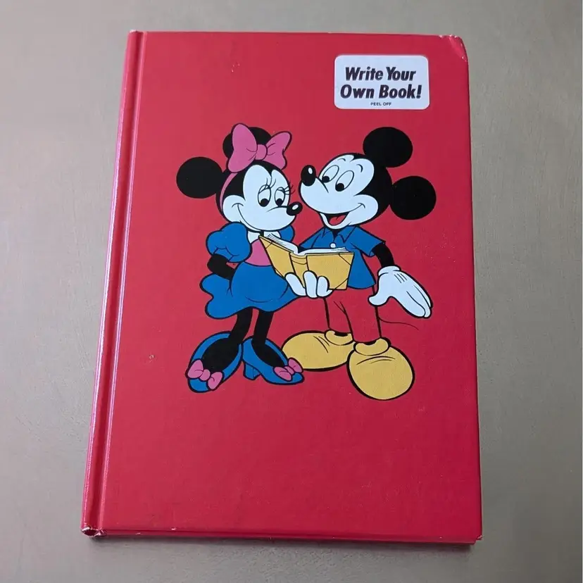 Vintage Walt Disney Mickey & Minnie "Write Your Own Book!" Red Hardcover 1982