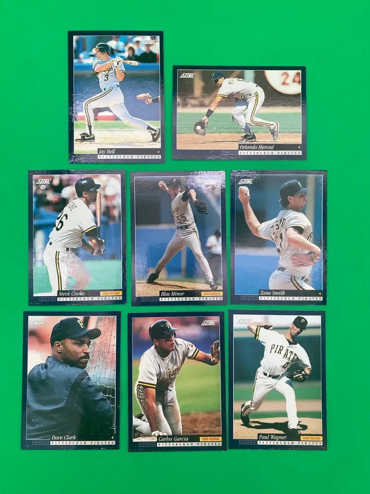 Score 1994 MLB Pittsburgh Pirates Lot of 8 Different Trading Cards