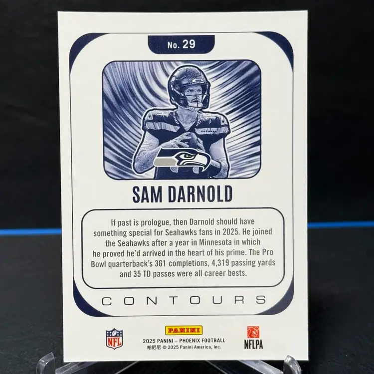 Sam Darnold 2025 Panini Phoenix #29 Contours Foil Insert Seattle Seahawks