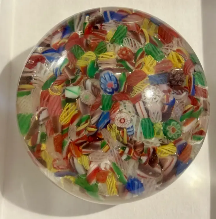Millefiori Flower Candy Ribbon Multi-Color Vintage/Antique Paperweight