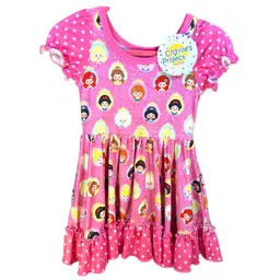 Charlie’s Project Twirl Dress Pink Disney Inspired Princesses Ruffles Pockets 2T