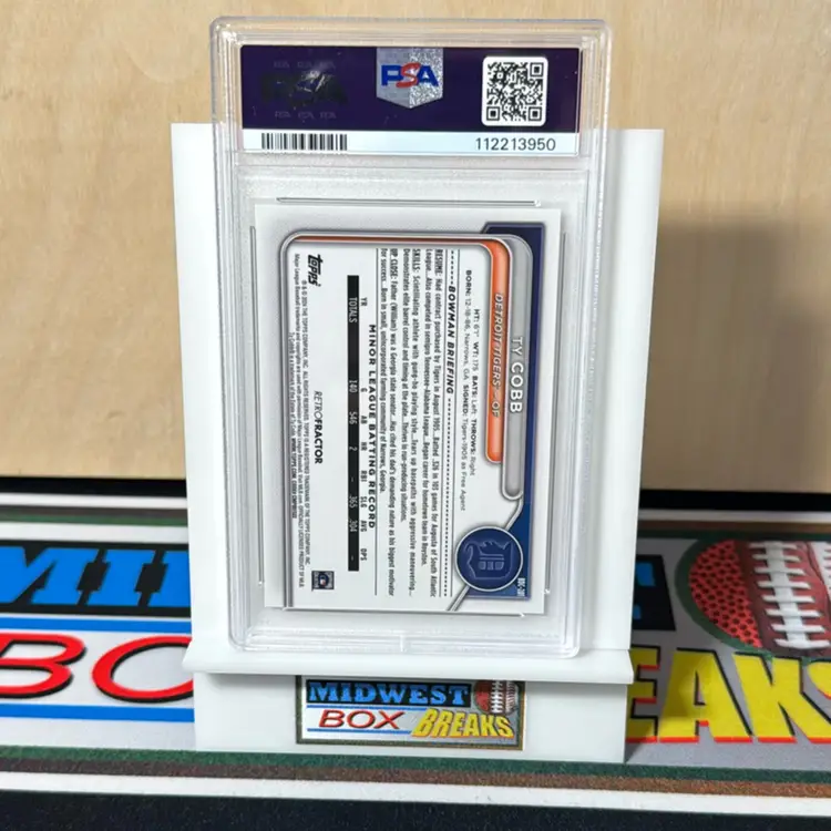 Ty Cobb #BDC201 PSA 9 Retrofractor 2024 Bowman Draft Detroit Tigers