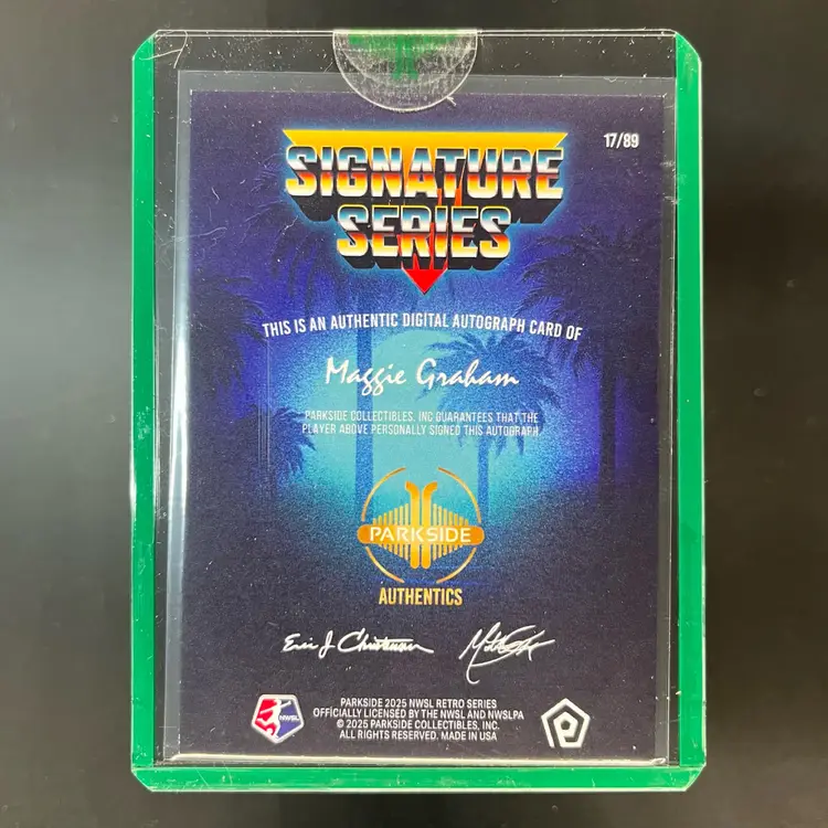 Maggie Graham 2025 Parkside Retro Signature Series Autograph /89 Soccer Card