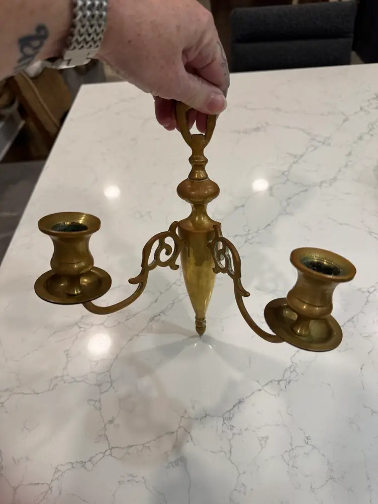 Vintage Brass 2 Arm Wall Sconce
