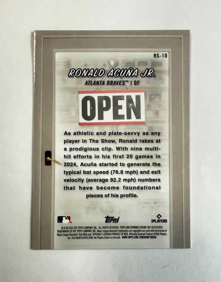 Ronald Acuna Jr. 2025 Bowman Chrome Home Run Haven Refractor Atlanta Braves