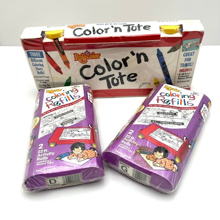 Rolocolor Color ‘n Tote Vintage Travel Coloring Set With Two Refill Packs