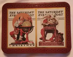 Norman Rockwell Christmas Playing Cards; Limited Edition Tin Box (1996)