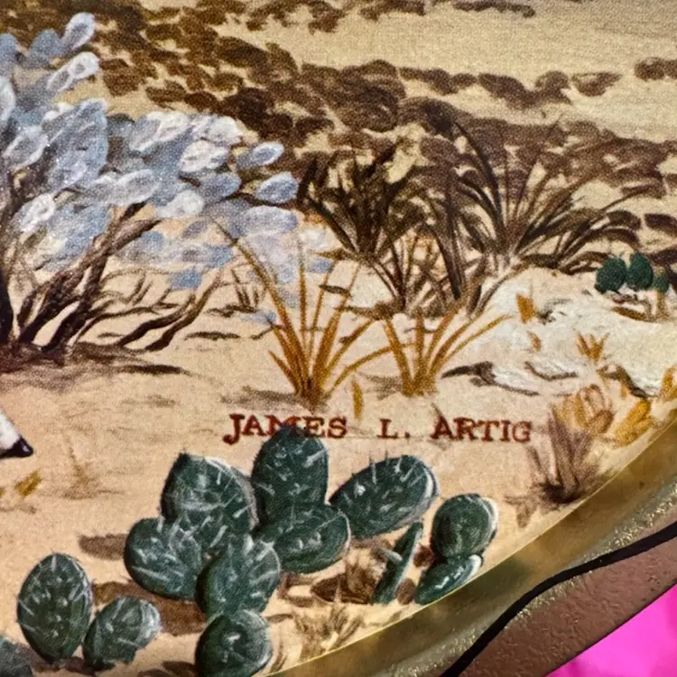 Vintage Pronghorn Souvenir Serving Tray Tin “James L. Artig”