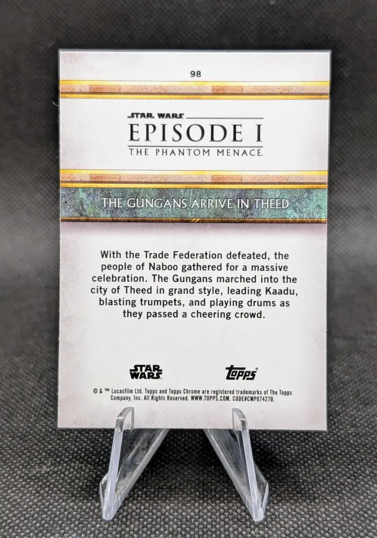 The Gungans Arrive in Theed 2024 Topps Star Wars Sapphire GOLD 17/50 Card #98