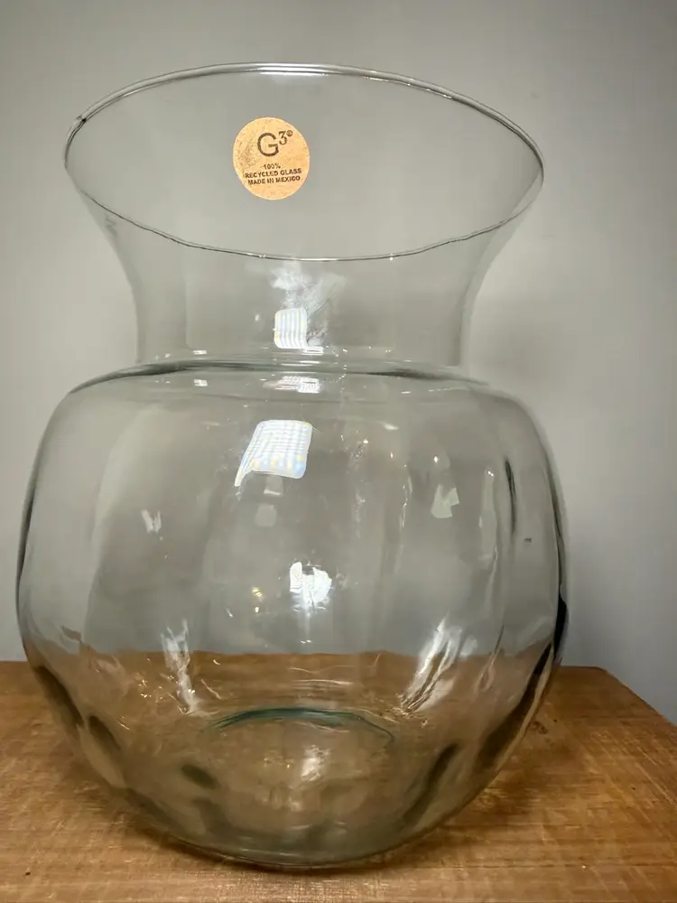 G3 100% Recycled Glass Ribbed Optic Vase