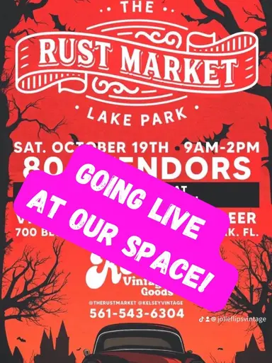 WE ARE VENDORS! LIVE AT THE RUST MARKET!