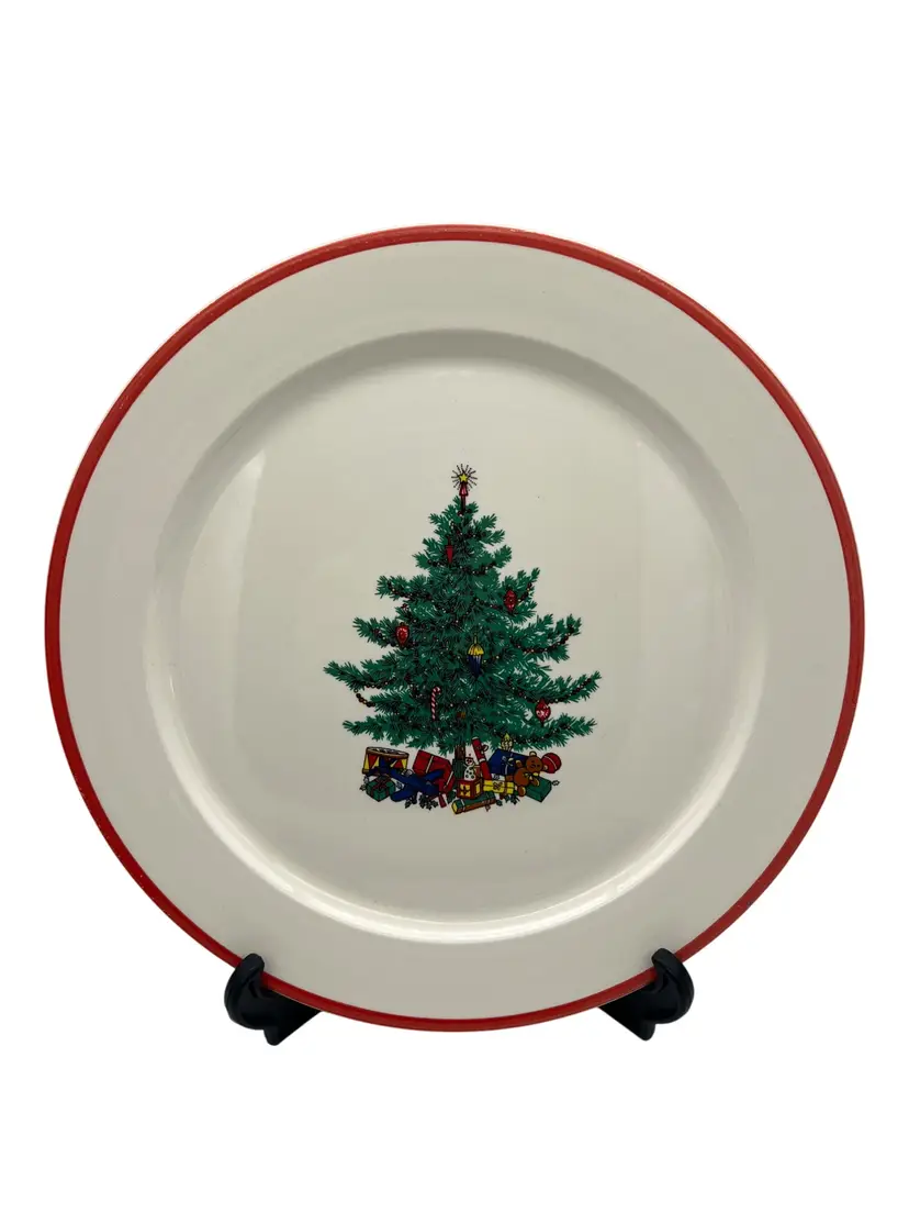 Taylor Smith & Taylor Holly & Spruce 12" Round Chop Plate / Platter Christmas