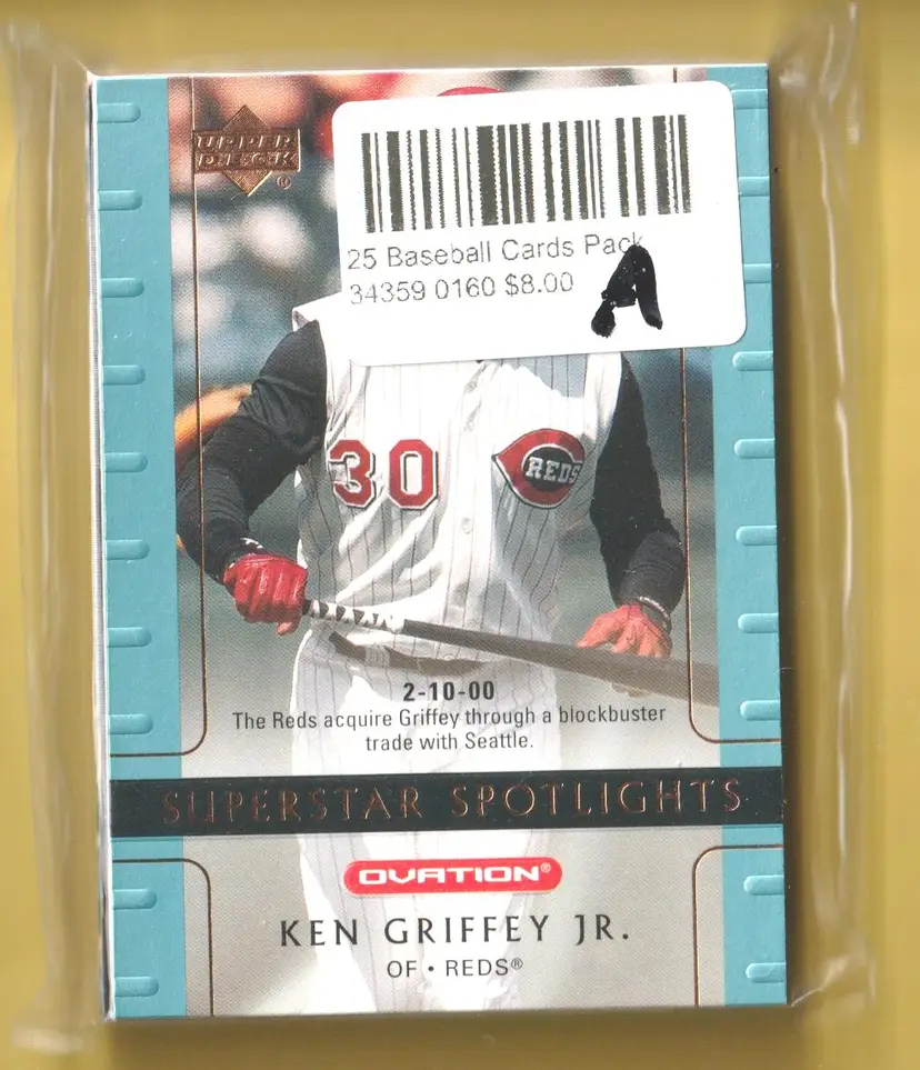 25 Baseball Card Pack A Ken Griffey Jr Cal Ripken