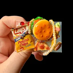 Vintage Handcrafted Novelty Eccentric Brooch Pin | FOOD MINIS