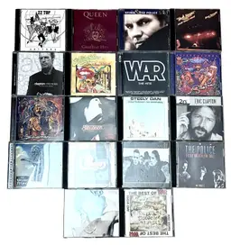Classic Rock CD Lot of 18 Santana Stones Police Clapton War Queen etc....RESALE