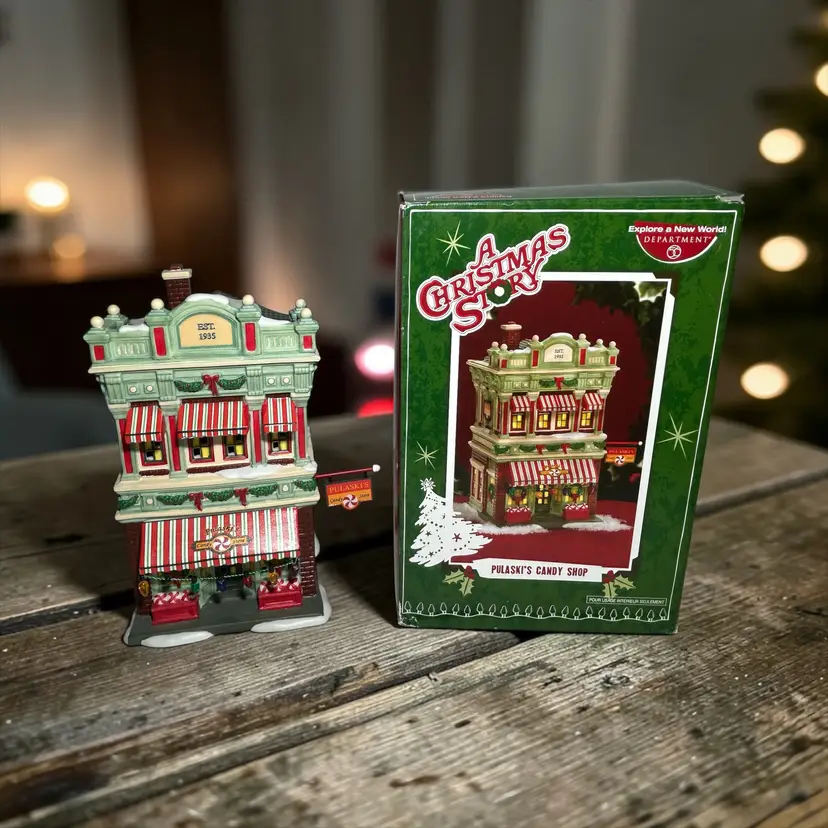 Department 56 A Christmas Story Pulaski's Candy Shop Lights Up W/Box