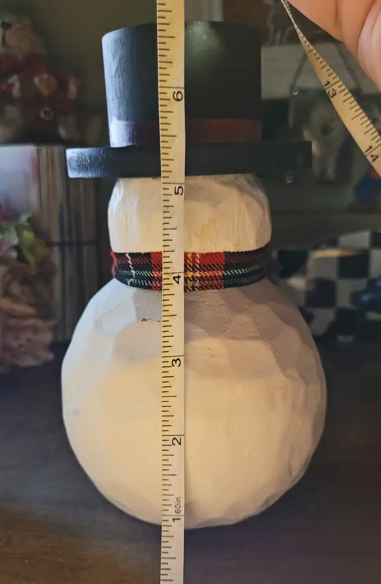 Vintage Rustic Snowman with a Plaid Scarf c.1990s