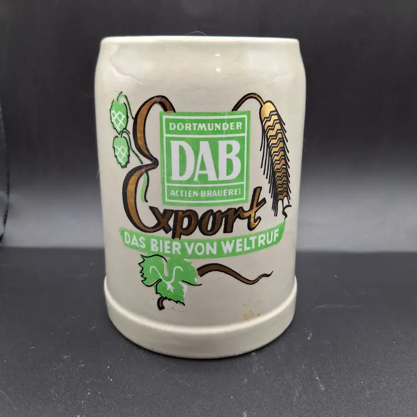 Vintage Dortmund DAB Export Beer Stein 0.5L German Ceramic Mug With Handle