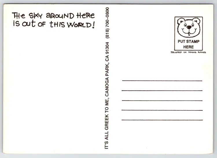 Postcard Sky Around Here is Out of this World Antihomophobic Bears Star Gazing, Astronomy, UFOs  - 14116