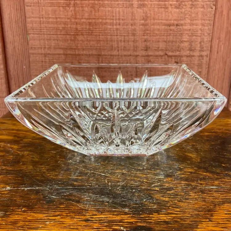 Waterford Crystal Lismore Square Bowl 6”. Marked With Seahorse & Waterford.