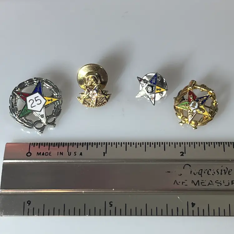 Vintage 4-piece Order of the Eastern Star (OES) pin collection