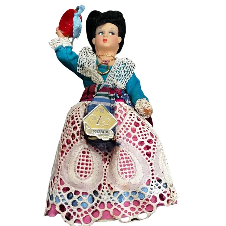 Vintage Made In Italy Paper Small Collectable Sorronto Doll