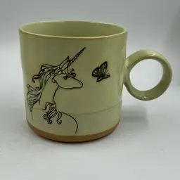 Pre-owned Contemporary Unicorn Staring At A Butterfly Mug By I Love It 2018