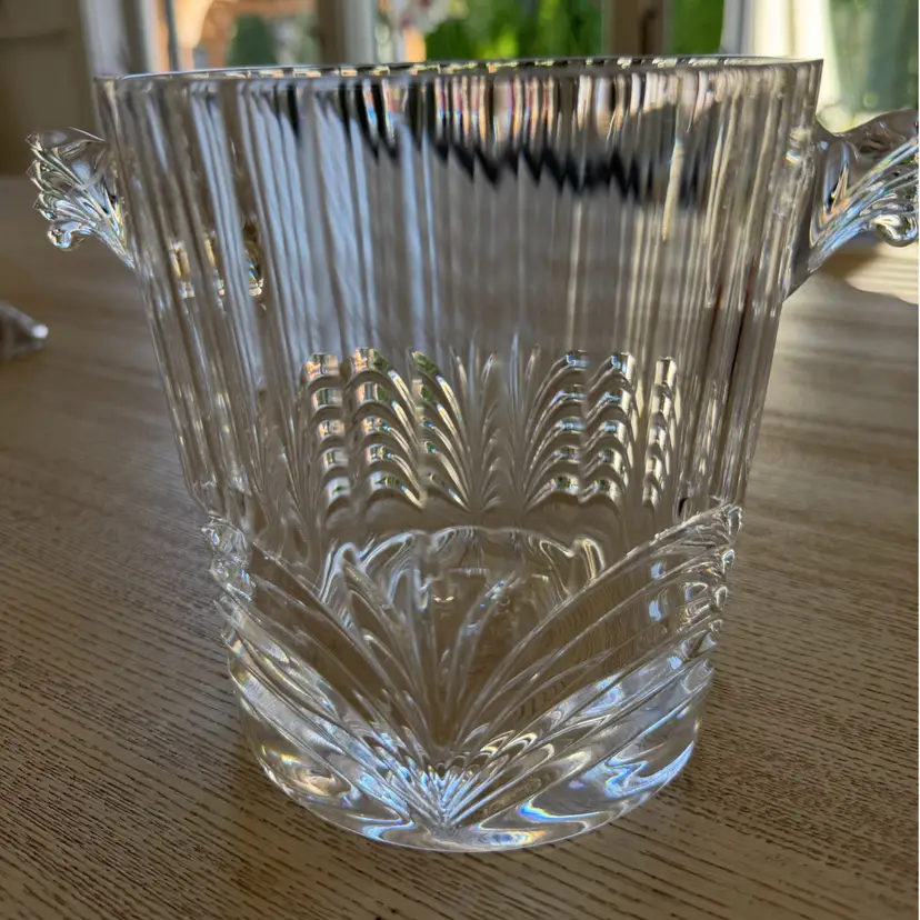 Heavy Crystal Ice Bucket Champagne Cooler with Handles