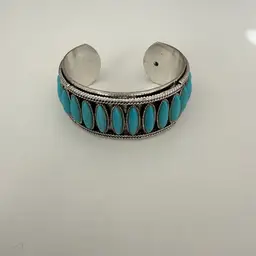 Turquoise and Silver Toned Bracelet