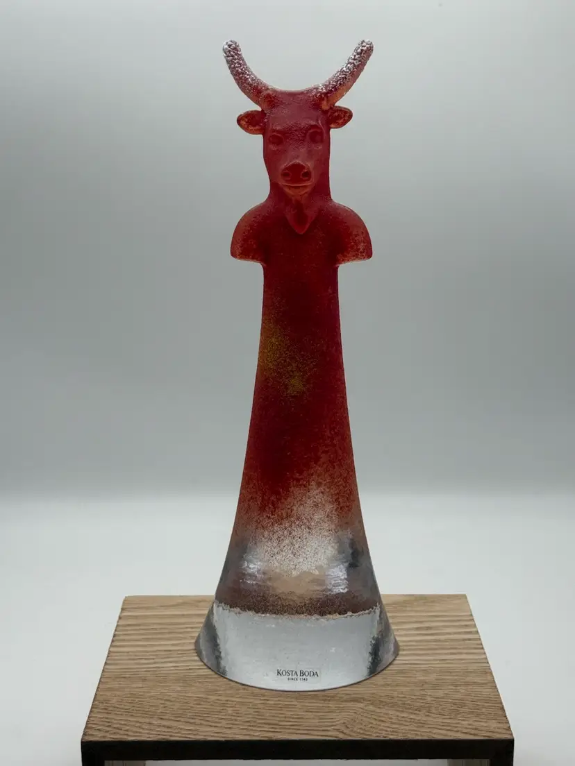 Kosta Boda Bull Art Glass Sculpture Kjell Engman Well Series Sweden 90134