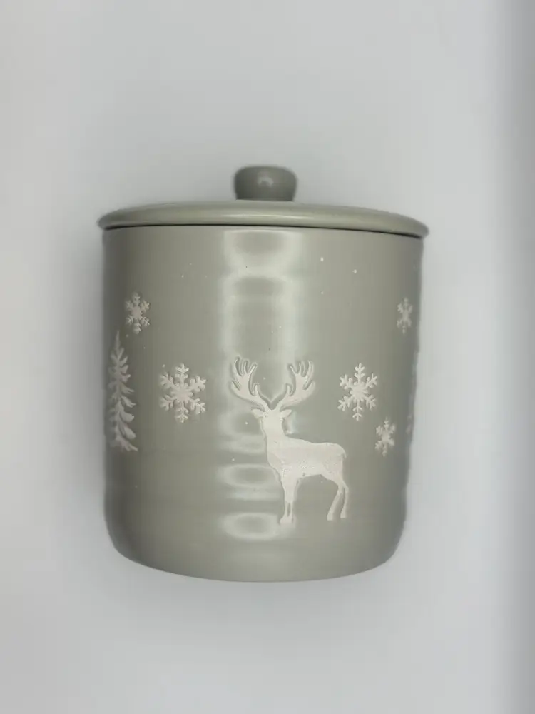 Winter Peppermint And Pine Canister 6”