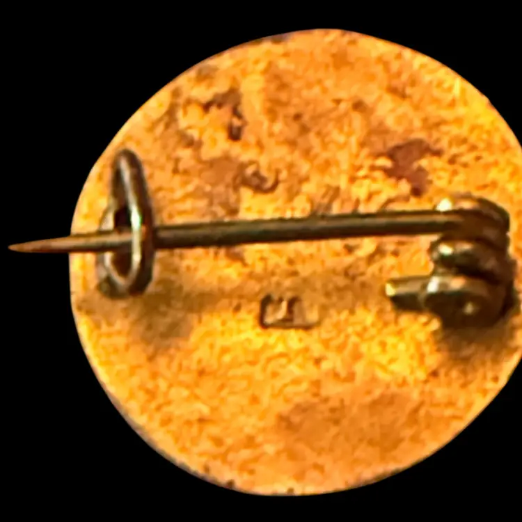 Antique Victorian Micro Mosaic Small Floral Brooch with Star Rosettes .75”