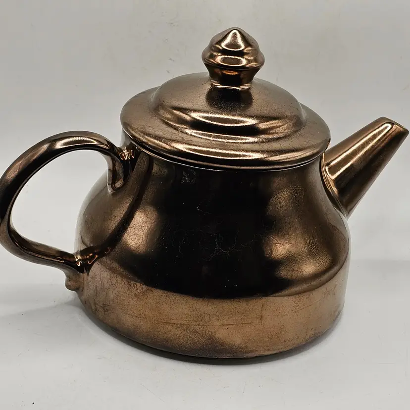 Mccoy Lusterware brown teapot with lid vintage 240 USA