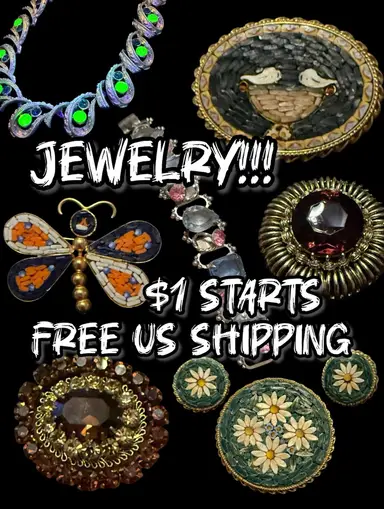 Micro Mosaics, Austria, Coro, Bakelite, Rhinestones W/Moonskyvintage!