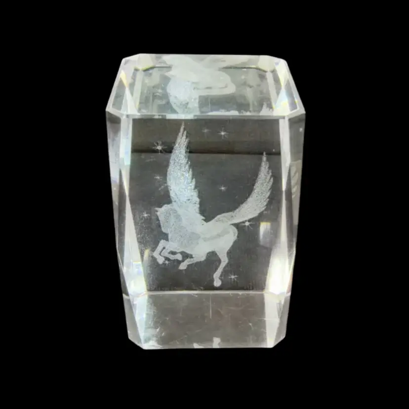 Laser Etched Pegasus Horse Paperweight 2.5” x 1.5”