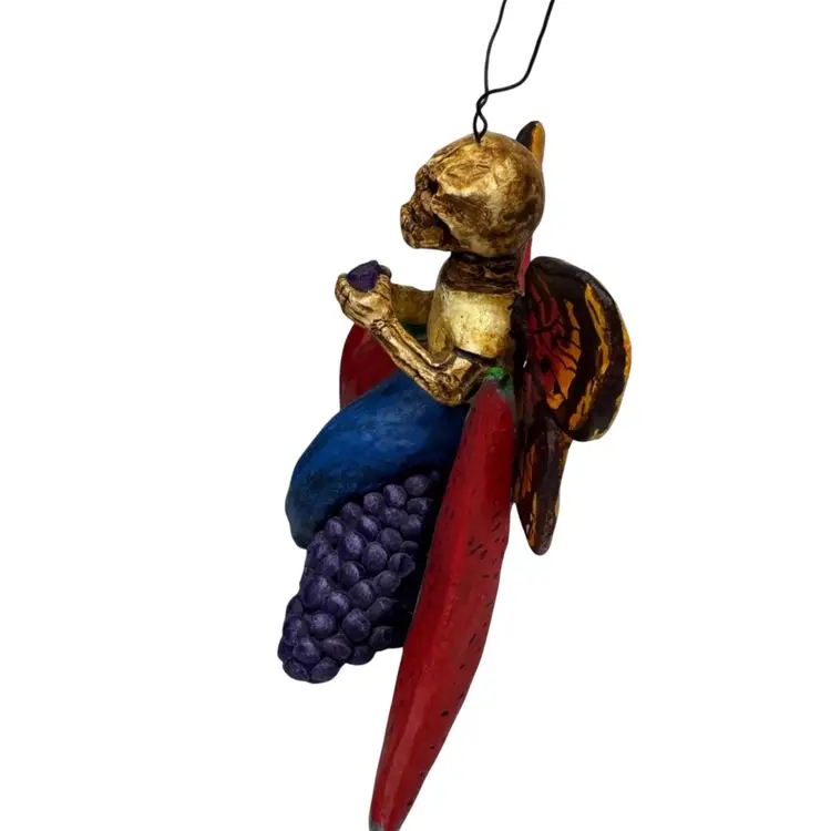 Josefina Aguilar, Oaxaca Mexico, Clay Sculpture, Skeleton/Mermaid/Butterfly!