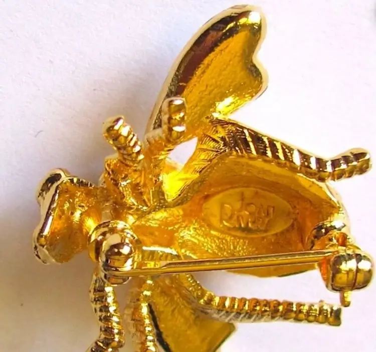 Adorable JOAN RIVERS Signed Crystal Clear Swarovski Crystals Bee Pin Rare Vintage