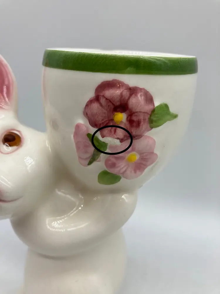 Vintage 1981 Avon "Sunny Bunny" Ceramic Rabbit Figurine Egg Cup